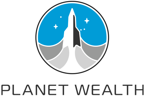 Planet Wealth Logo hires stacked ltbg